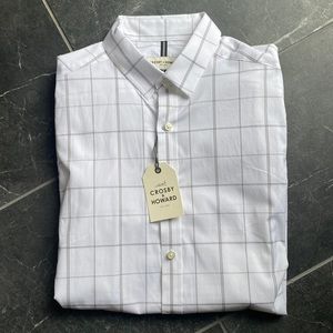 NWT Crosby & Howard men’s shirt-sleeved button-up shirt size L.